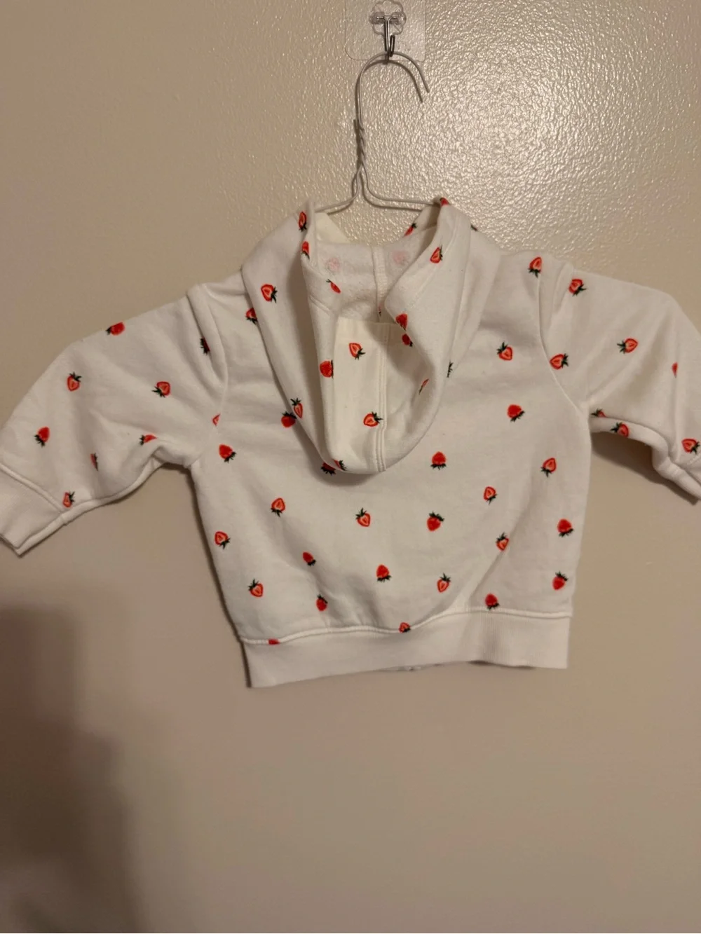 Old Navy Baby Girls Strawberry Print Zip Up Hoodie Jacket 12-18M